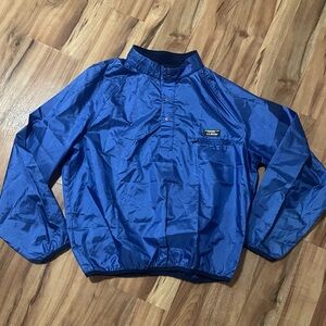 VTG 1980s L.L. Bean blue nylon popover windbreaker jacket Sz XL